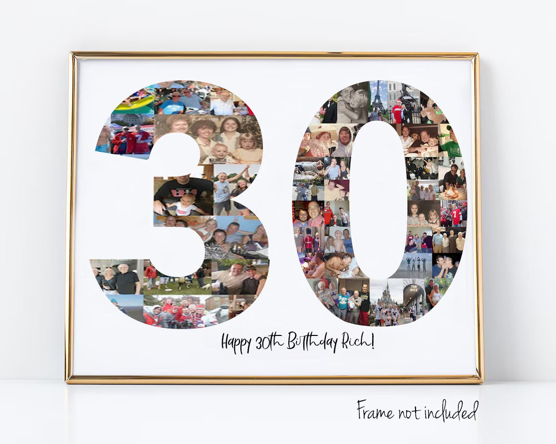 30th Birthday Photo Collage Custom Birthday Gift