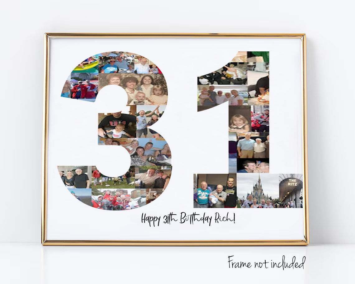 31st Birthday Photo Collage Custom Birthday Gift