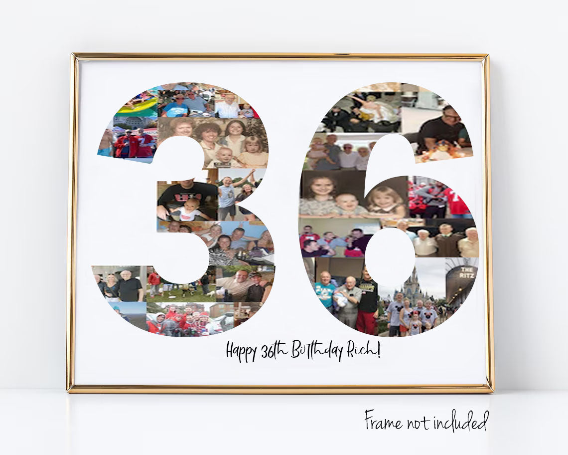 36th Birthday Photo Collage Custom Birthday Gift