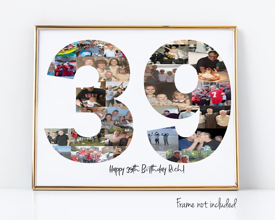 39th Birthday Photo Collage Custom Birthday Gift