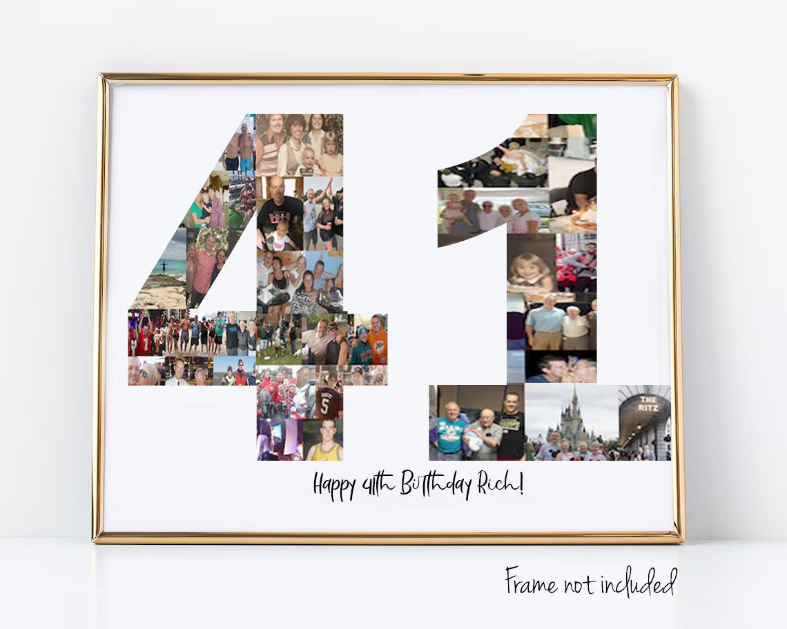 41st Birthday Photo Collage Custom Birthday Gift