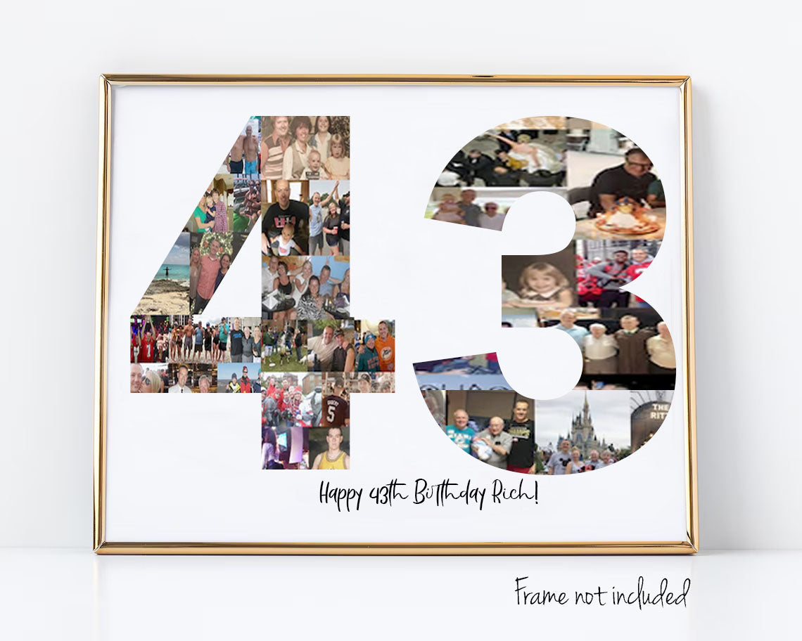 43rd Birthday Photo Collage Custom Birthday Gift