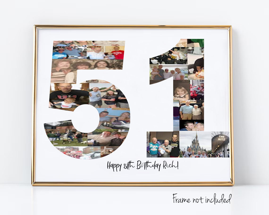 51st Birthday Photo Collage Custom Birthday Gift