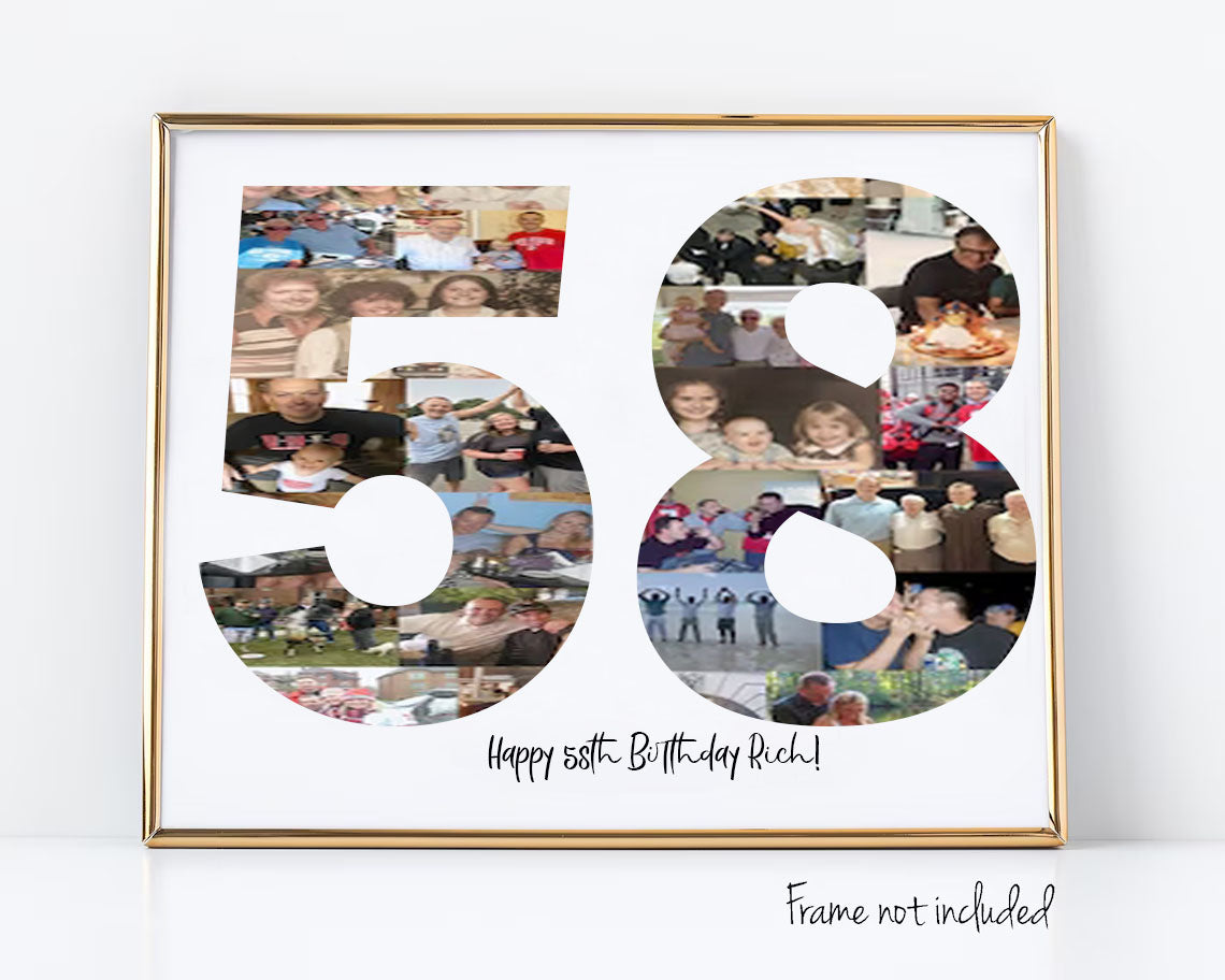 58th Birthday Photo Collage Custom Birthday Gift